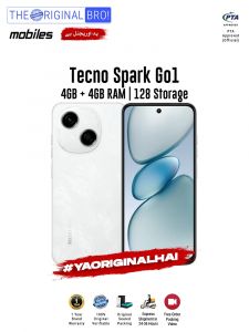 Tecno Spark Go 1 - 4GB RAM - 128GB Storage - PTA Approved - 12 Months Warranty - White - The Original Bro Mobiles - TOB42